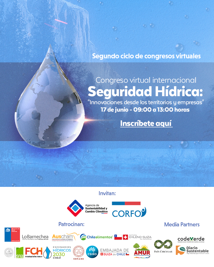 Congreso virtual analizará experiencias e innovaciones para los desafíos del agua en Chile
