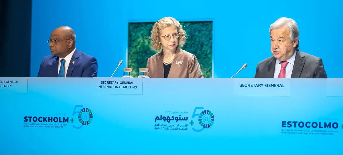 Guterres ONU pide en Estocolmo acabar con la guerra suicida contra la naturaleza